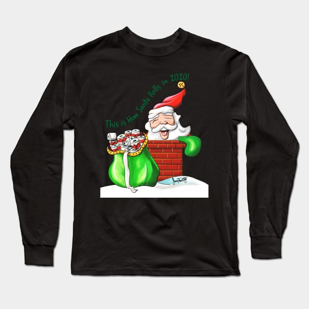 Santa Claus with Essential Toilet Paper Gift V1 Long Sleeve T-Shirt by SidneyTees